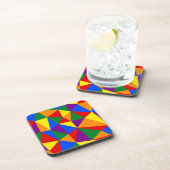 ポリゴンのレインボーパターン コースター (右側)