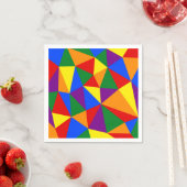 ポリゴンのレインボーパターン スタンダードカクテルナプキン (インサイチュ)