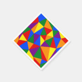 ポリゴンのレインボーパターン スタンダードカクテルナプキン (角)