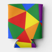 ポリゴンのレインボーパターン 缶クーラー (正面)