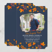 ポリゴンの秋の写真招待状 招待状 (正面/裏面)