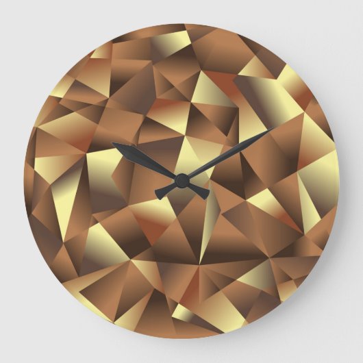 ポリゴンの背景：抽象芸術テクスチャアート ラージ壁時計 (正面)