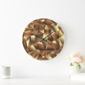 ポリゴンの背景：抽象芸術テクスチャアート ラージ壁時計 (ホーム)