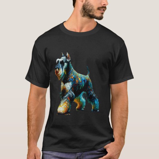ポリゴンアート スタンダードシュナウザー Tシャツ (正面)
