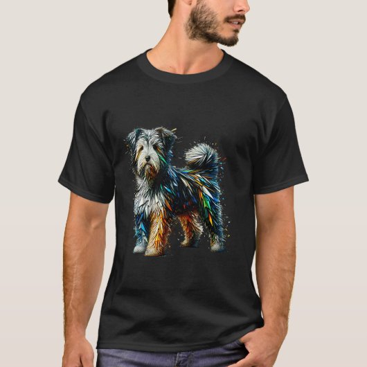 ポリゴンアート チベットテリア Tシャツ (正面)