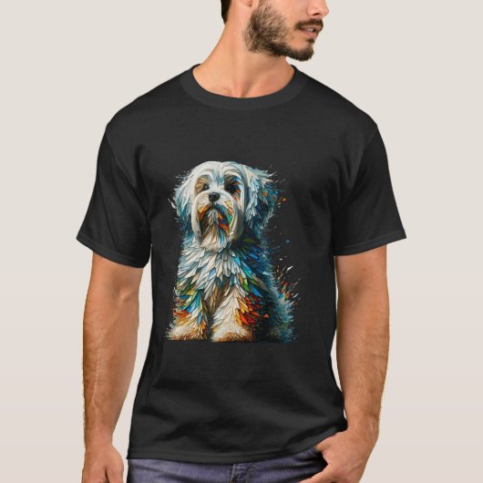 ポリゴンアート マルタ人 マルタの犬 Tシャツ (正面)