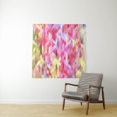 ポリゴンデジタル、ピンクの抽象芸術ヴィンテージ。 タペストリー (インサイチュ(横))