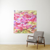 ポリゴンデジタル、ピンクの抽象芸術ヴィンテージ。 タペストリー (インサイチュ)