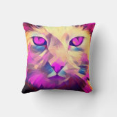 ポリゴンピンクキュート猫顔装飾用クッション クッション (裏面)