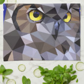 ポリゴンフクロウと星空 キッチンタオル (折り畳み)