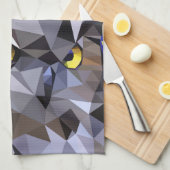 ポリゴンフクロウと星空 キッチンタオル (四つ折り)