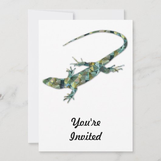 ポリゴンモザイクグリーンリザード 招待状 (正面)