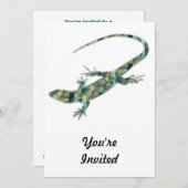 ポリゴンモザイクグリーンリザード 招待状 (正面/裏面)