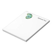 ポリゴンモザイクナウティラスのシェルブルーとグリーン ノートパッド (回転)