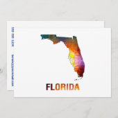 ポリゴンモザイク州マップFLORIDA 招待状 (正面/裏面)