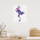 ポリゴンモザイク登山フロッグピンク&パープル ポスター (キッチン)