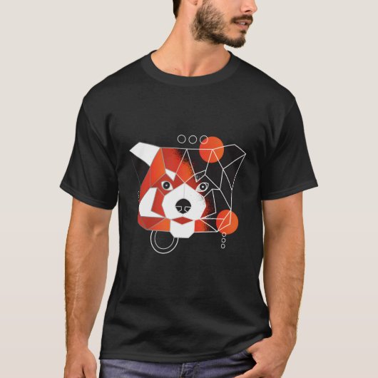 ポリゴンレッドパンダミニマル Tシャツ (正面)