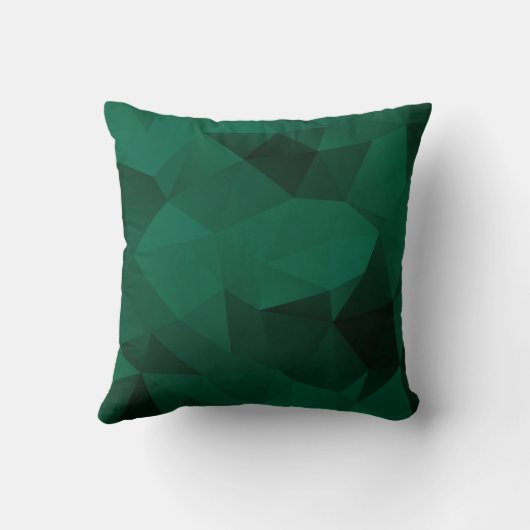 ポリゴン三角形の幾何学的プリントの緑の色 クッション (裏面)