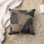 ポリゴン三角形の幾何学的プリント茶色 クッション (ブランケット)