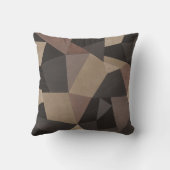 ポリゴン三角形の幾何学的プリント茶色 クッション (裏面)