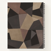 ポリゴン三角形の幾何学的プリント茶色 ノートブック (裏面)