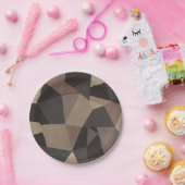 ポリゴン三角形の幾何学的プリント茶色 ペーパープレート (パーティー)