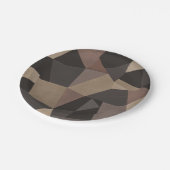 ポリゴン三角形の幾何学的プリント茶色 ペーパープレート (アングル)