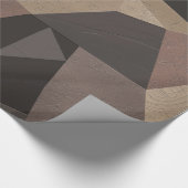 ポリゴン三角形の幾何学的プリント茶色 ラッピングペーパー (角)