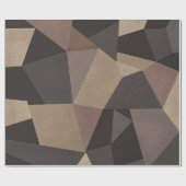 ポリゴン三角形の幾何学的プリント茶色 ラッピングペーパー (フラット)