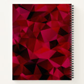 ポリゴン三角形の赤いプリント ノートブック (裏面)