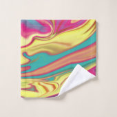 ポリゴン幾何学三角形の明るいカラフルco バスタオルセット (ウォッシュタオル)