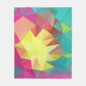 ポリゴン幾何学三角形の明るいカラフルco フリースブランケット (正面)