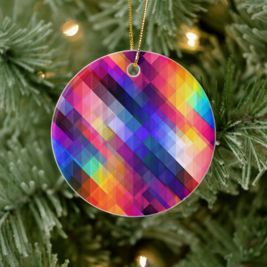 ポリゴン抽象芸術カラフルパターン セラミックオーナメント (ツリー)