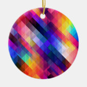 ポリゴン抽象芸術カラフルパターン セラミックオーナメント (正面)