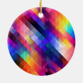 ポリゴン抽象芸術カラフルパターン セラミックオーナメント (裏面)