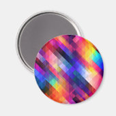 ポリゴン抽象芸術カラフルパターン マグネット (正面/裏面)