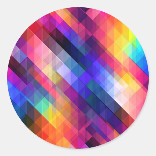 ポリゴン抽象芸術カラフルパターン ラウンドシール (正面)
