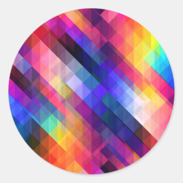 ポリゴン抽象芸術カラフルパターン ラウンドシール