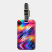 ポリゴン抽象芸術カラフルパターン ラゲッジタグ (正面縦)