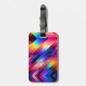 ポリゴン抽象芸術カラフルパターン ラゲッジタグ (裏面縦)