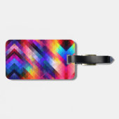 ポリゴン抽象芸術カラフルパターン ラゲッジタグ (裏面横)
