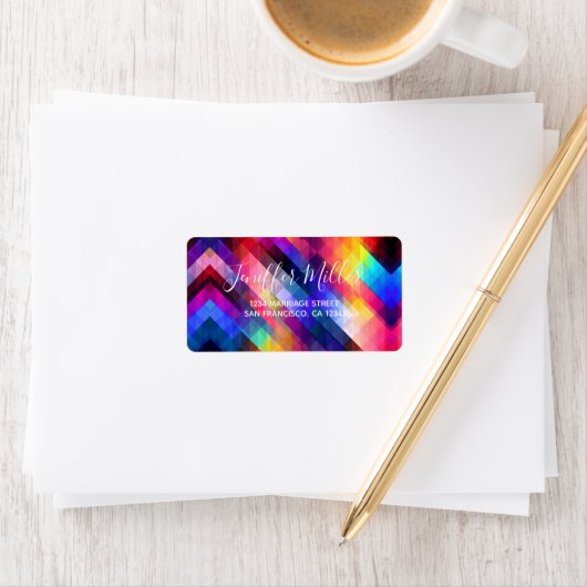 ポリゴン抽象芸術カラフルパターン                  ラベル (インサイチュ)