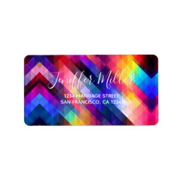 ポリゴン抽象芸術カラフルパターン                  ラベル