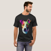 ポリゴン抽象芸術幾何学的ジャックラッセルポリアート Tシャツ (正面フル)