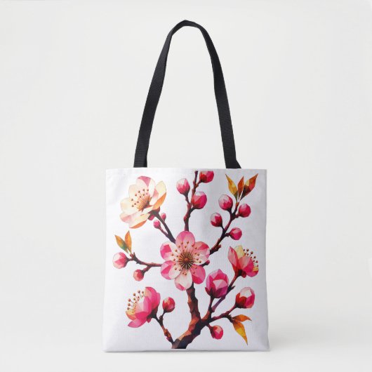 ポリゴン桜アート トートバッグ (正面)