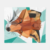 ポリゴン赤キツネカスタム フリースブランケット (正面(横))