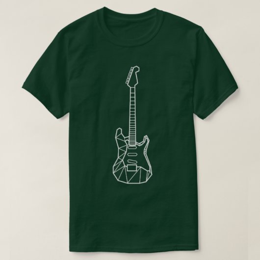 ポリゴン電気ギターデザイン Tシャツ (デザイン正面)