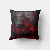 ポリゴン、黒、および赤 クッション (裏面)