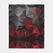ポリゴン、黒、および赤 フリースブランケット (正面)