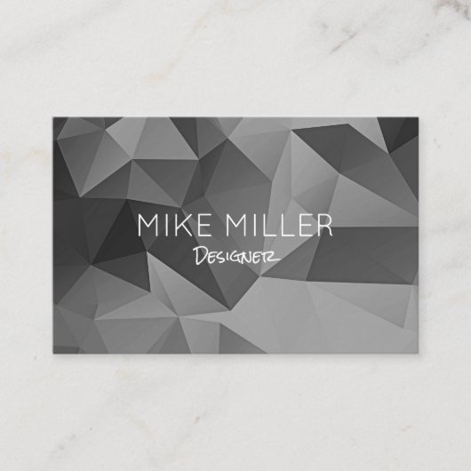 ポリジオメトリック角度グレーモダンクール 名刺 (正面)
